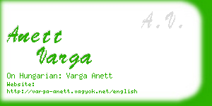 anett varga business card